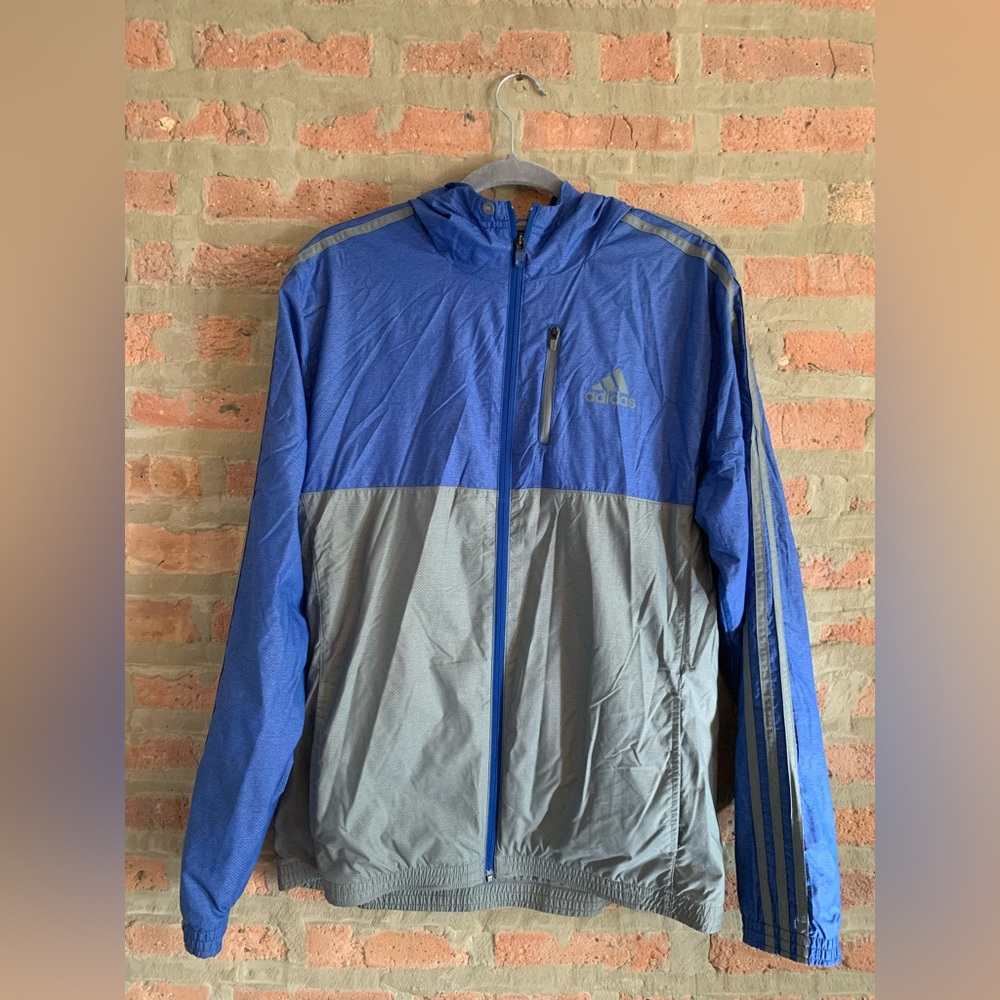 Adidas windbreaker track jacket lightweight mens M warm up